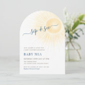 Invitation Simple Moderne Sunshine Sip & See Neutre (Debout devant)