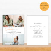 Invitation Simple moderne trois photo peach graduation