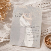 Invitation Simple moderne Vellum Overlay Photo Budget Mariage