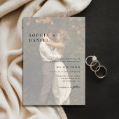 Invitation Simple moderne Vellum Overlay Photo Budget Mariage