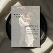 Invitation Simple moderne Vellum Overlay Photo Budget Mariage