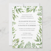 Invitation Simple Moderne Verdure Élégante Rustique Mariage (Devant)