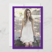 Invitation Simple moderne violet blanc photo doux 16 Seize (Dos)