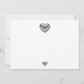Invitation Simple moderne WhiteWedding Coeur d'argent (Dos)
