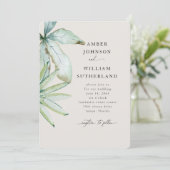 Invitation Simple Moments Crème Mariage Tropical (Debout devant)