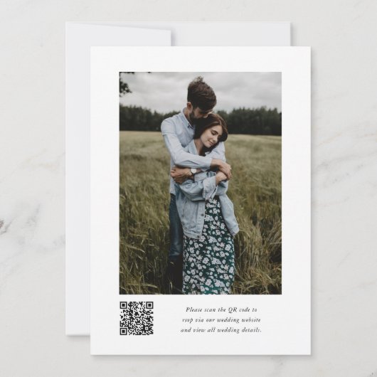 Invitation Simple Monogramme Botanique QR Code Mariage photo (Dos)