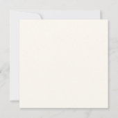 Invitation Simple Monogramme Carré Mariage Crème (Dos)