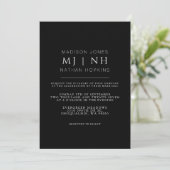 Invitation Simple Monogramme Elegant minimaliste Mariage (Debout devant)