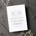 Invitation Simple Monogramme Elegant minimaliste Mariage<br><div class="desc">Cette faire-part de mariage simple,  minimaliste et moderne présente un monogramme des initiales du couple. Objets correspondants dans notre boutique pour un thème de fête complet. Pour toute question complémentaire,  veuillez nous contacter à l'adresse ThePaperieGarden@gmail.com</div>