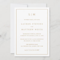 Simple Monogramme en Or Antique pour Réception de