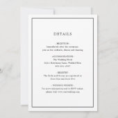 Invitation Simple Monogramme Noir et Blanc Élégant de Mariage (Dos)