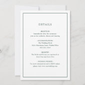 Invitation Simple Monogramme Vert Forêt Mariage Élégant (Dos)