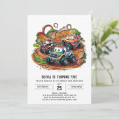 Invitation Simple Monster Truck pour enfants Anniversaire (Debout devant)