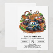 Invitation Simple Monster Truck pour enfants Anniversaire (Devant / Derrière)