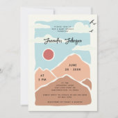 Invitation Simple Montagnes Modernes Aquarelle Douche (Devant)