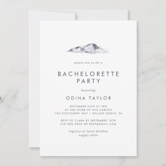Invitation Simple Mountain Bachelorte (Devant)