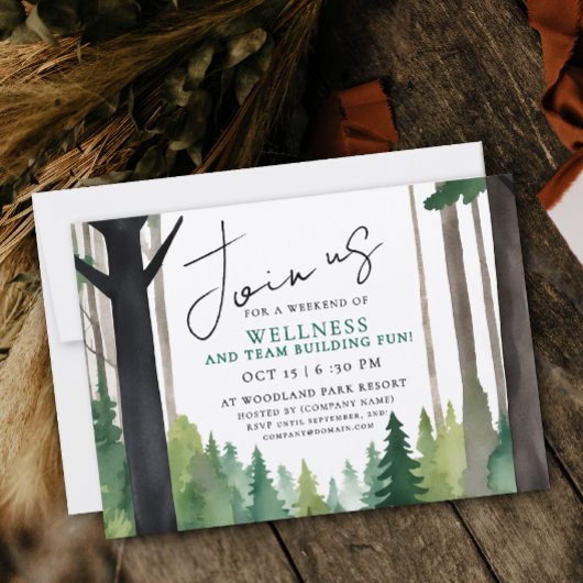 Invitation Simple Mountain Forest Team Building Relax Paint