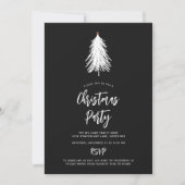 Invitation Simple Nature Black White Christmas Tree Party (Devant)
