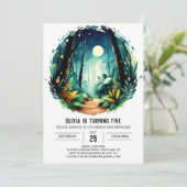 Invitation Simple Nature Enfants Woodland Anniversaire (Debout devant)