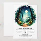 Invitation Simple Nature Enfants Woodland Anniversaire (Devant / Derrière)