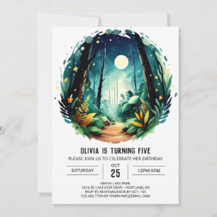 Invitation Simple Nature Enfants Woodland Anniversaire