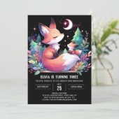 Invitation Simple Nature Fox Anniversaire numérique (Debout devant)