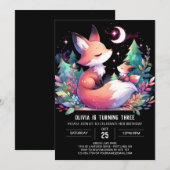 Invitation Simple Nature Fox Anniversaire numérique (Devant / Derrière)