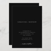 Invitation Simple Nettoyer minimaliste Mariage noir (Devant / Derrière)