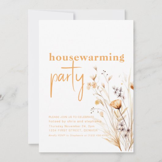 Invitation Simple Neutre Soirée Thanksgiving (Devant)