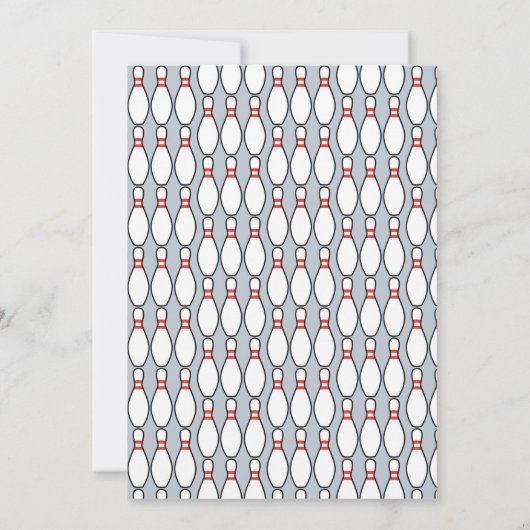 Invitation Simple n'importe quel âge Dusty Blue Bowling fête  (Dos)