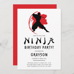 Invitation Simple Ninja fête d'anniversaire