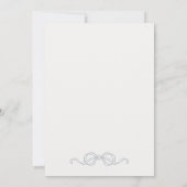 Invitation Simple Nœud Coquette Bleu Gris Mariage (Dos)