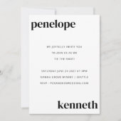 Invitation Simple Noir Blanc Chic Mariage moderne Tout en un (Devant)