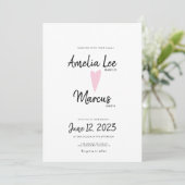 Invitation Simple noir blanc joli Mariage de coeur de script (Debout devant)