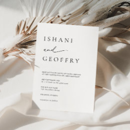 Invitation Simple noir & blanc Mariage minimaliste moderne