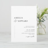 Invitation Simple noir blanc Mariage photo moderne (Debout devant)