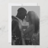 Invitation Simple noir blanc Mariage photo moderne (Dos)