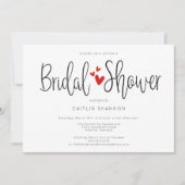 Invitation simple noir blanc rouge pour douche de  (Devant)