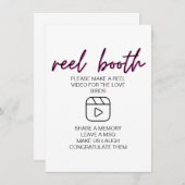 Invitation Simple Noir Calligraphie Mariage Reels Booth Sign (Devant / Derrière)