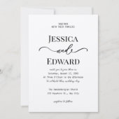 Invitation Simple Noir Chic Moderne Minimal Élégant Classique (Devant)