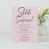 Invitation Simple Noir Et Beige Surprise Anniversaire (Debout devant)