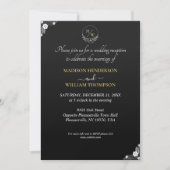 Invitation Simple Noir et Blanc Elégant Mariage Réception (Devant)