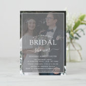 Invitation Simple noir et blanc Faux Vellum Effet photo (Debout devant)