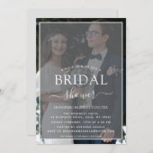 Invitation Simple noir et blanc Faux Vellum Effet photo (Devant / Derrière)