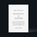 Invitation Simple noir et blanc Gras Mariage moderne<br><div class="desc">Elégante invitation de mariage avec un design simple et minimal. Une disposition classique avec vos noms en gros caractères pour une touche moderne à cette invitation de style traditionnel. Ce design noir et blanc peut être modifié à n'importe quelle couleur que vous choisissez dans l'outil d'édition de conception. Cette faire-part...</div>