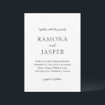 Invitation Simple noir et blanc Gras Mariage moderne<br><div class="desc">Elégante invitation de mariage avec un design simple et minimal. Une disposition classique avec vos noms en gros caractères pour une touche moderne à cette invitation de style traditionnel. Ce design noir et blanc peut être modifié à n'importe quelle couleur que vous choisissez dans l'outil d'édition de conception. Cette faire-part...</div>