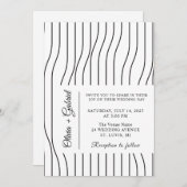 Invitation Simple noir et blanc. Mariage formel minimal (Devant / Derrière)