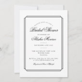 Invitation simple noir et blanc pour une douche de (Devant)