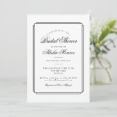Invitation simple noir et blanc pour une douche de (Debout devant)