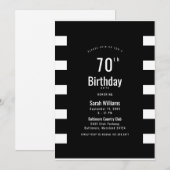 Invitation simple noir et blanc pour une fête d'an (Devant / Derrière)